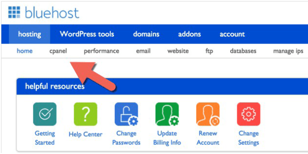 Bluehost Dashboard