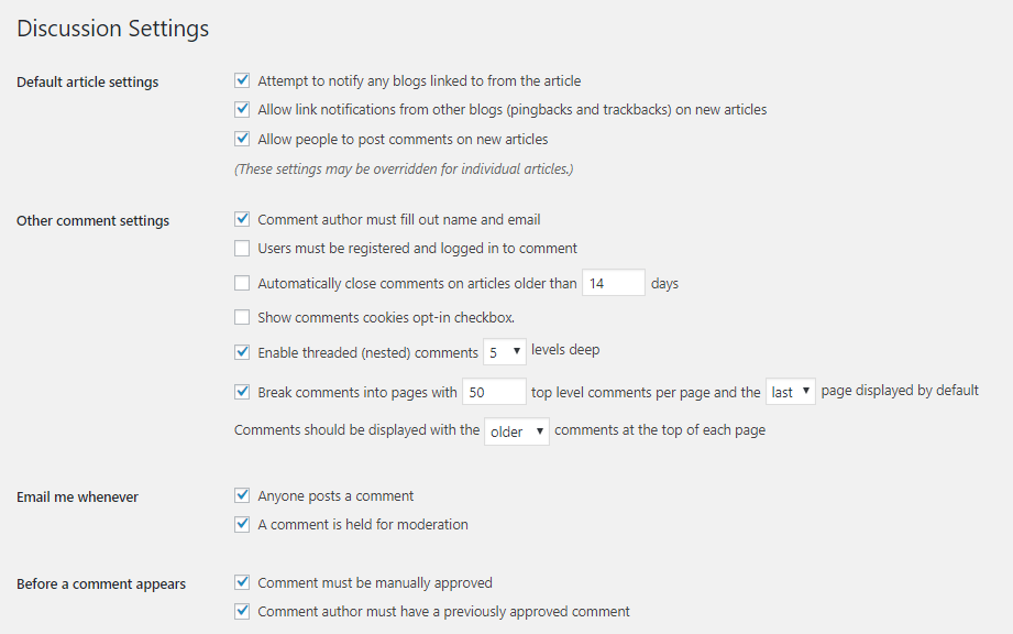 Wordpress_setup_comment_and_discussion