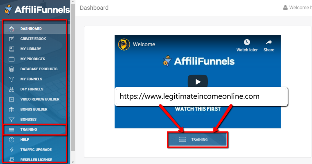 Affilifunnels_Access_Dashboard